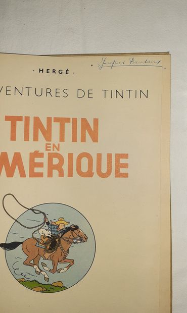 null Tintin en Amérique : Edition originale (B1, 1945). Album plastifié collé, un...