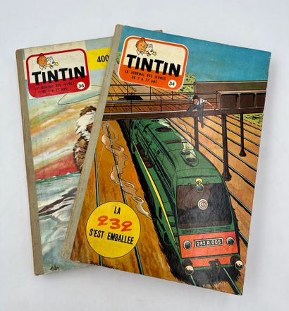 null Tintin - Reliures éditeur : Numéros 34 et 36. Editions françaises avec les Tintin...