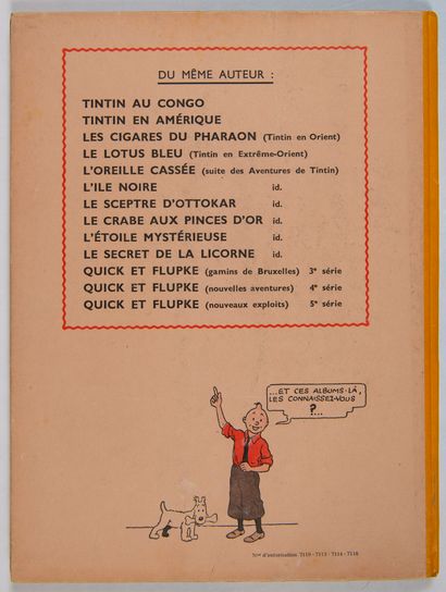 null Tintin - L'oreille cassée : Edition dos jaune (A23, 1944). Petites fissures...