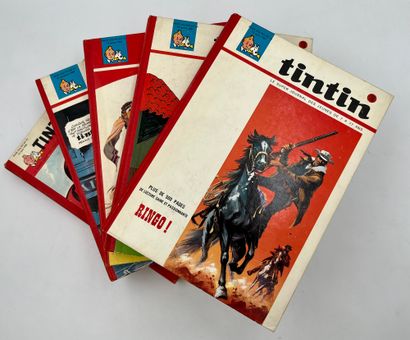 null Tintin - Reliures éditeur : Numéros 71, 76, 78, 88 et 90. Editions belges. Très...