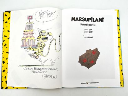 BATEM 献词：Marsupilami 30.第一版，封皮上装饰有马苏比拉米和蛋糕的彩图。接近全新的状态。