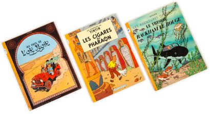 null Tintin - Ensemble de 3 albums : Au pays de l'or noir (B7), Les cigares du Pharaon...
