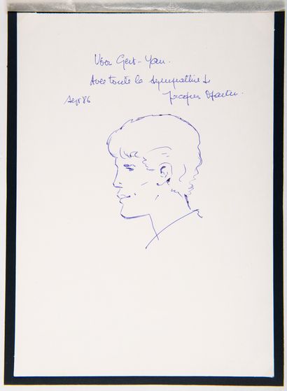 MARTIN Dedication : Drawing on sheet representing Alix, signed and dated 1986 (A...