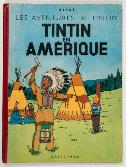 null Tintin en Amérique : Edition originale (B1, 1945). Album plastifié collé, un...