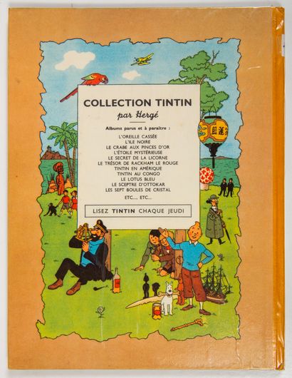 null Tintin - Les 7 boules de cristal : Edition originale (B2, 1948). Album plastifié...