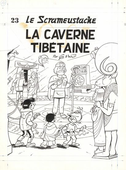 GOS (né en 1937) 
Le scrameustache - La caverne tibétaine
Encre de Chine sur papier...
