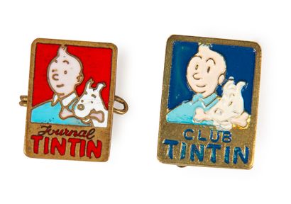 null Tintin - Insignes du club : Ensemble composé de l'insigne émaillé bleu «Club...