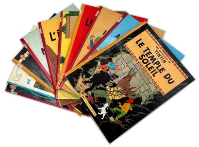 null Tintin - Ensemble de 10 albums : Temple (B29), Crabe (B31), Licorne (B26ter),...
