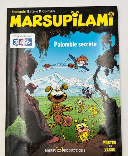 BATEM Dédicace : Marsupilami 30. Edition originale avec jaquette agrémentée d'un...