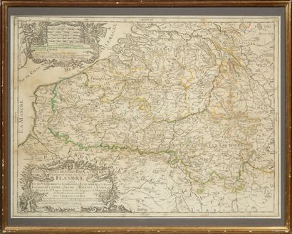 null Map of Flanders by Sr SANSON dated 1690
France, 17th century 43 x 58 cm