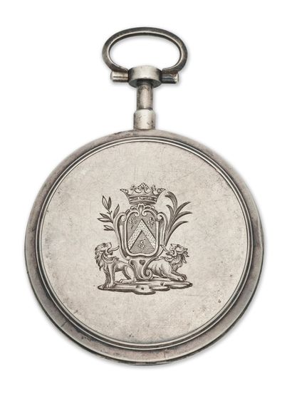 null 
Silver sundial in the form of a gusset with the arms of the Count of Rambuteau

Dial...