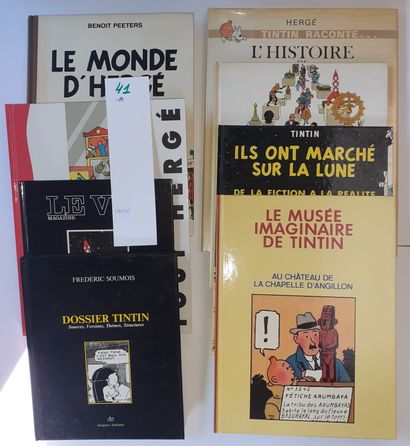 null Hergé divers : Ensemble de 8 albums, avec films transparents et page volante....