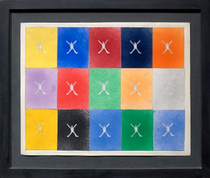 Alighiero Boetti (1940-1994) Saint Patrick, 1982
Crayons, collage et pochoir sur...