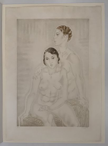 Léonard FOUJITA (1886-1968) Deux nus assis
Planche pour l'album FEMMES 1930
Eau-forte...