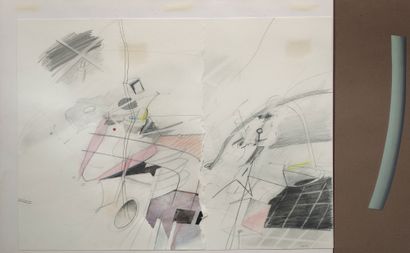 MICHEL TYSZBLAT (1936-2013) Composition, 1982
Crayon et aquarelle, signé des initiales...