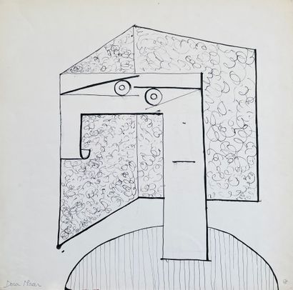Dora MAAR (1907-1997) 
Visage cubiste, circa 1940

Encre sur papier, signée en bas...