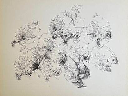Endre ROZSDA (1913-1999) Composition, circa 1950
Encre sur papier, cachet de l'atelier...