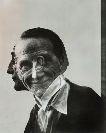 Victor OBSATZ (1925) Double portrait of Marcel Duchamp, 1953 Vintage silver print...