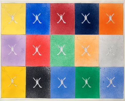 Alighiero Boetti (1940-1994) Saint Patrick, 1982
Crayons, collage et pochoir sur...