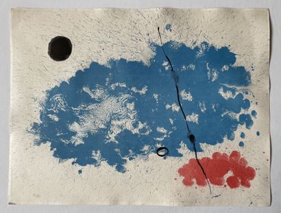 Joan MIRO (1893-1983) Mural, 1961
Lithograph in three colours on vellum, signed in...