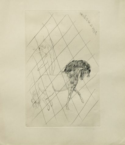 Pablo Picasso (1881-1973) 
在马戏团，1905年

干点法，在Ambroise Vollard的1913年版本的坚固的牛皮纸上的证明。

1913年12月31日被划掉。...