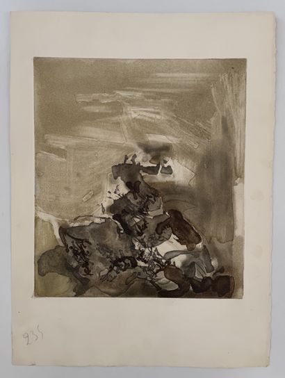 ZAO WOU-KI (1921-2013) Planche pour L'ETANG de Jean LECUIRE 1972 decomposition en...