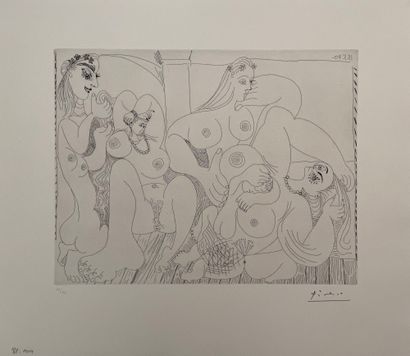 Pablo Picasso (1881-1973) 
土耳其浴

来自347系列，1970年

蚀刻画（27 x 35厘米），编织纸（41.5 x 47厘米），...