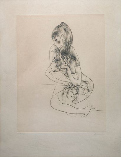 Hans BELLMER (1902-1975) d'après 面孔
石版画，右下角签名，编号99/100
64 x 35.5 cm