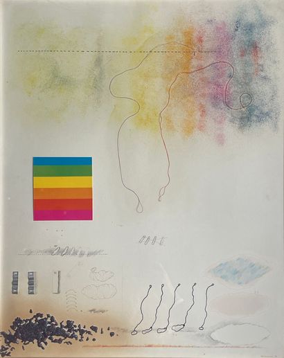 Joël Kermarrec (né en 1939) Composition, 1970
Dessin et collage, signé et daté en...