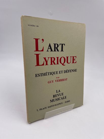 null 1 Volume : "L'ART LYRIQUE, ESTHÉTIQUE ET DÉFENSE", Guy Verriest, Numéro de La...