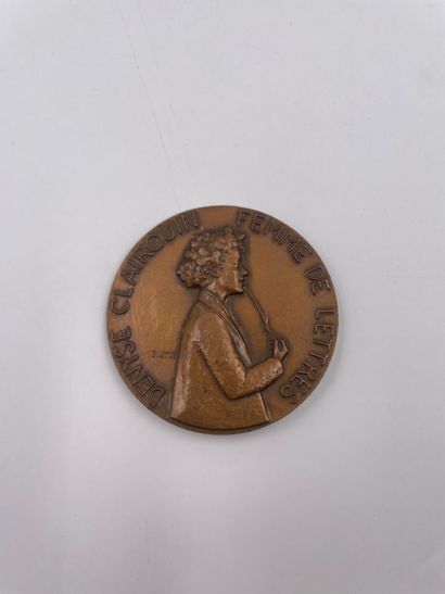null Médaille "DENYSE CLAIROUIN, FEMME DE LETTRES" par R.Joly…7cm
