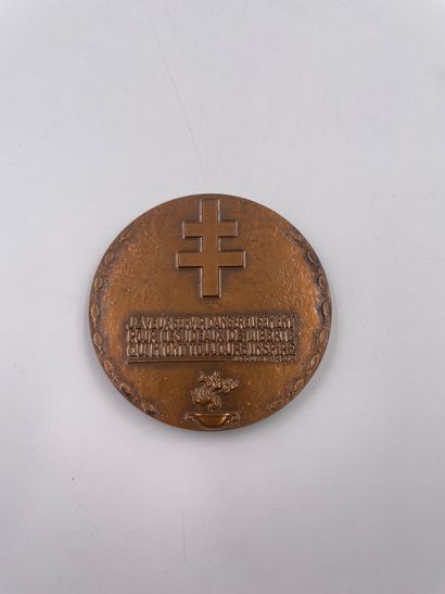 null Médaille "JACQUES BINGEN 1908-1944" par Georges Guiraud…7cm