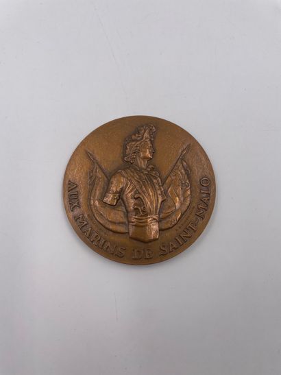 null Médaille "AUX MARINS DE SAINT MALO" par R.B BARON 7cm