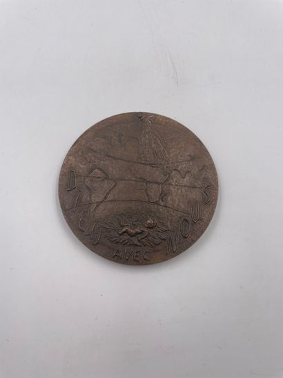 null Médaille "DIEU AVEC NOUS" Noël, Noëlle…6,5cm