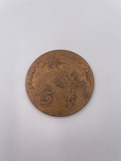null Médaille "GLORIA IN ELCELSIS DEO" par R J…7 cm