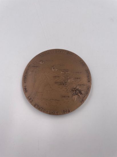 null Médaille "ILES HAWAÏ Annexion par les Etats Unis 1898- 50E Etat depuis 1959"...