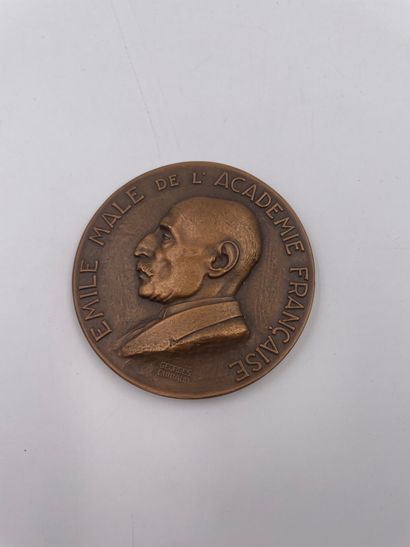 null Médaille "EMILE MALE DE L'ACADEMIE FRANCAISE" par Georges Guiraud…7 cm