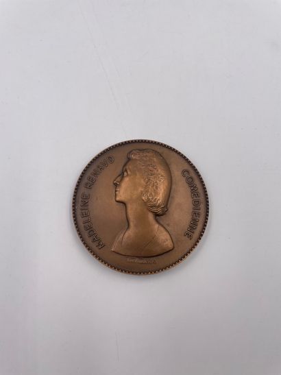 null Médaille "MADELEINE RENAUD COMEDIENNE" par Belmondo…7cm