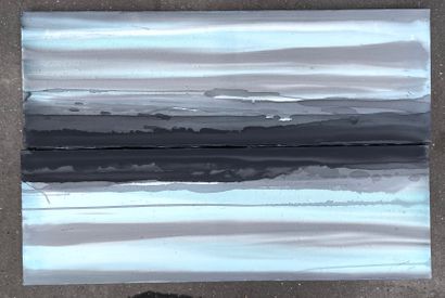 Michel GUERANGER 无题

无限的水 "系列

自由形式的双联画，帆布上的丙烯酸，右下角有签名和日期，2006年

60 x 90厘米（约）。