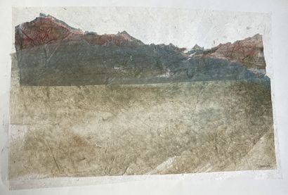 Michel GUERANGER Paysage, 2021

Collage sur papier népalais, signée et datée en bas...