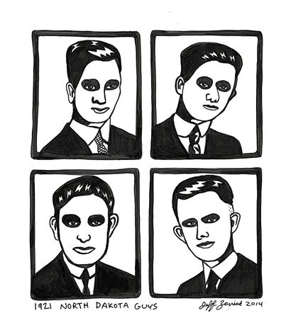 ZENICK Jeff 1921 North Dakota Guys / Encre sur papier / Titré en bas à gauche / 

Signé...