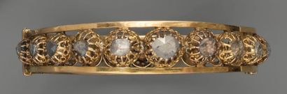 null Bracelet XIXe, en or et diamants taillés en rose