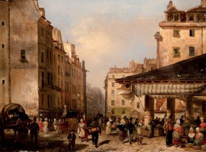 Giuseppe CANELLA (Vérone 1788 - Florence 1847) «Vue de Paris depuis Montmartre»,...