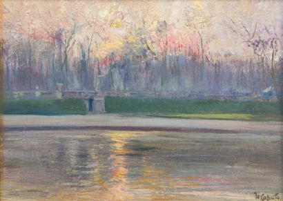 H. CAPUTO (Actif au XXe siècle) «Bassin de Versailles» Huile sur toile. Signée en...