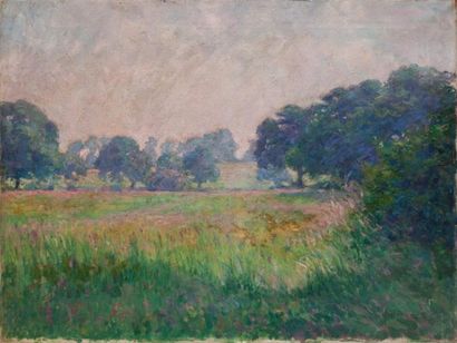 Henri BRUGNOT (1874-1940) «Paysage champêtre» Huile sur toile. Signée en bas à droite...