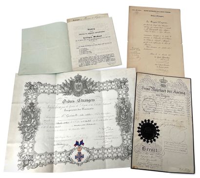 null ORDER OF SAINT MICHEL OF BAVIERE Set of four documents relating to the nomination...