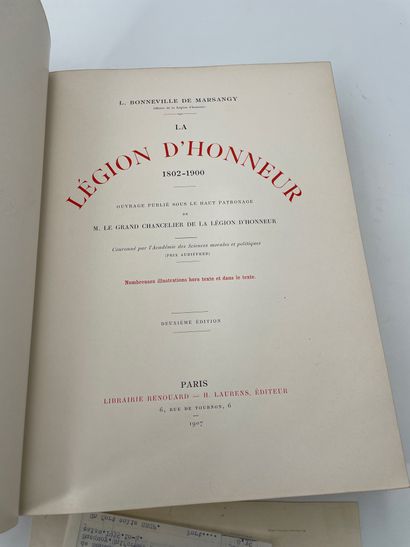Bonneville de Marsangy "La Légion d'honneur 1802-1900"
Renouard, 1907, 396页和附件。
鎏金边缘。
Ex...