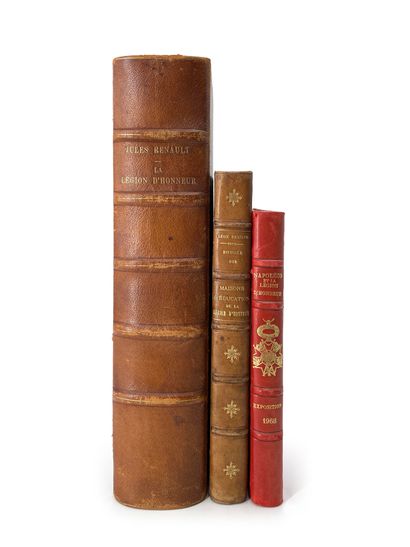 null Three books :
Leather and half leather bindings : a- Jules Renault. "La Légion...