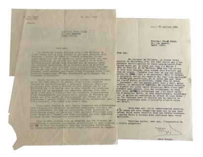 (ELGAR Frank) Ensemble de 8 lettres adressées à Frank Elgar :
- GARIBALDI Charles,...