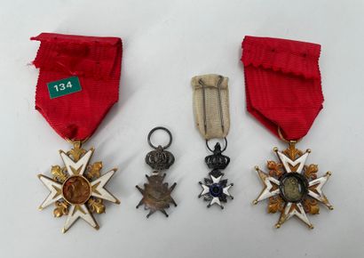 null FRANCE ORDER OF SAINT LOUIS Two knight's crosses, one of Louis XVI period and...